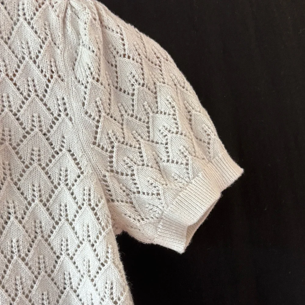 GAP Cream Knit short sleeve Top girls sz 10
